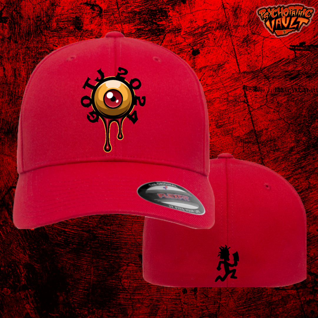 Red Gathering Eyeball Flex Fit Baseball Hat