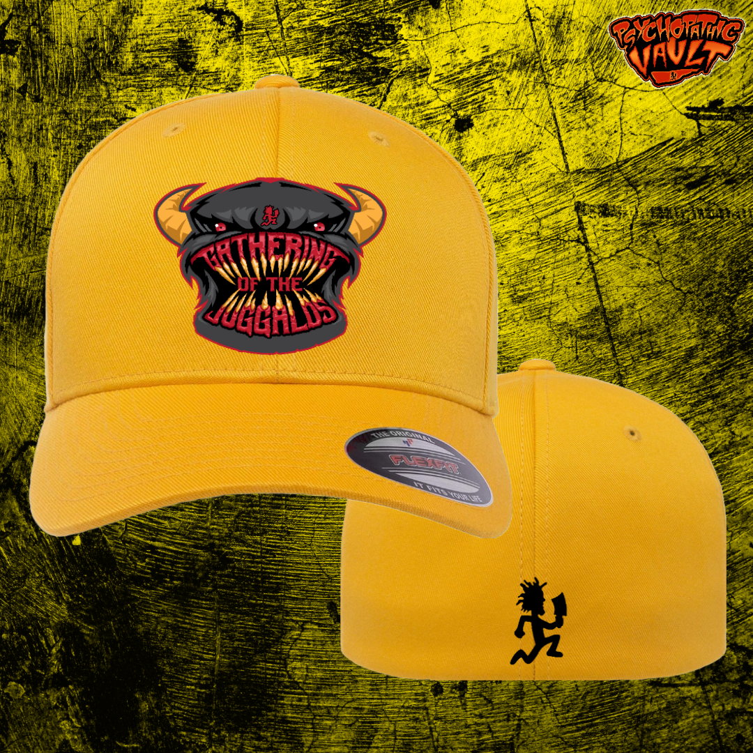 Yellow Gathering Monster Face Flex Fit Baseball Hat