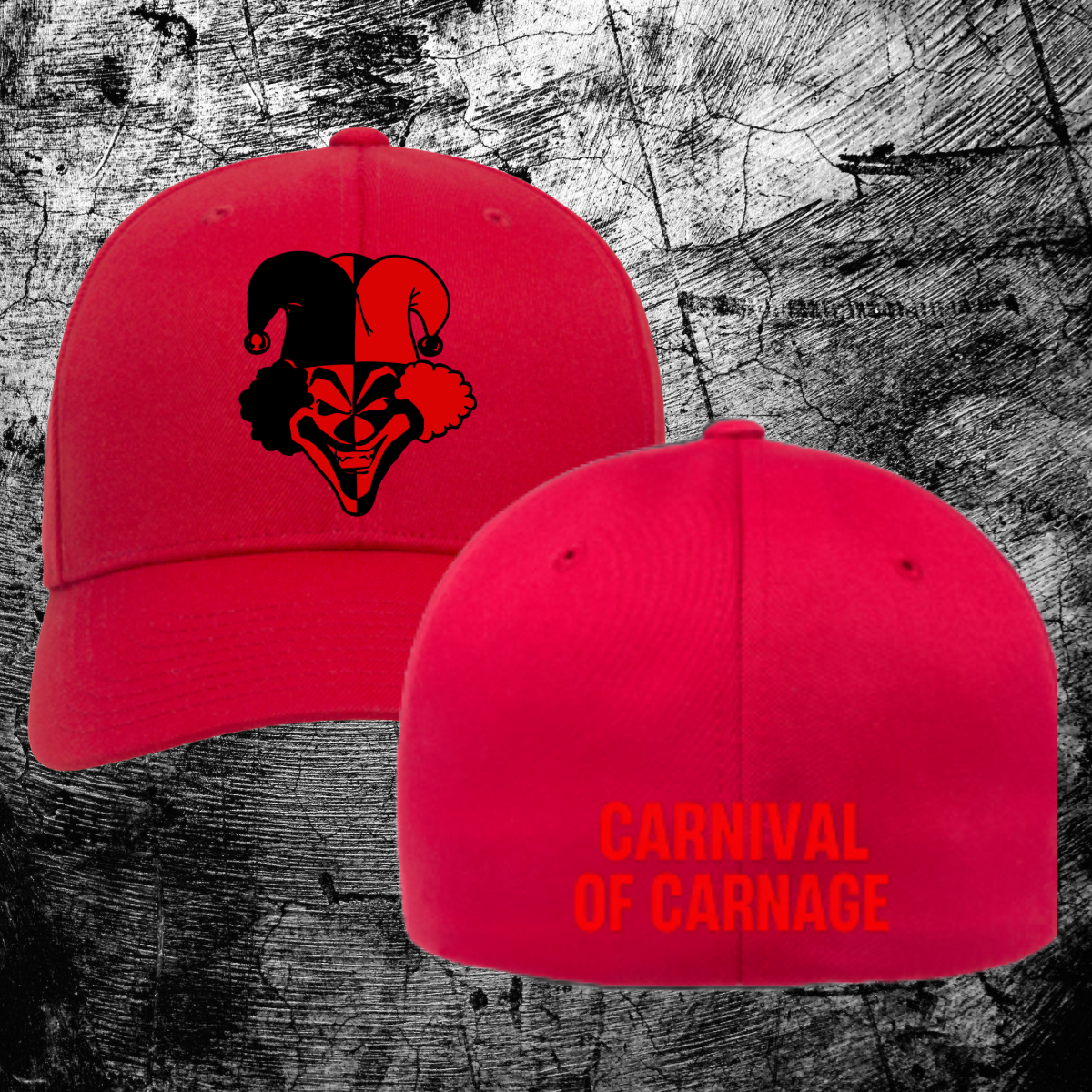 Red & Black Carnival of Carnage Flexfit Baseball Hat