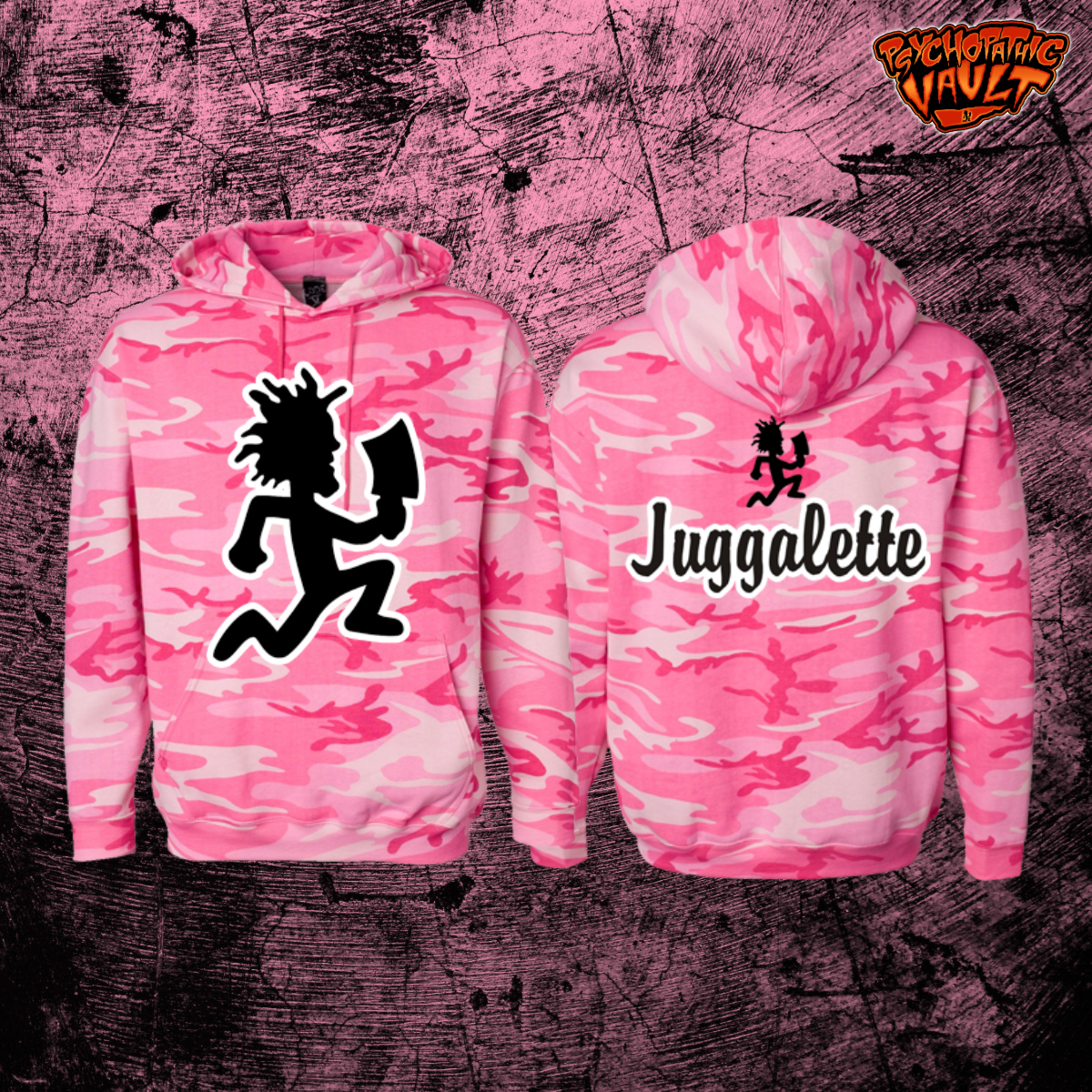 Pink Camo Embroidered Hatchetman Hoodie