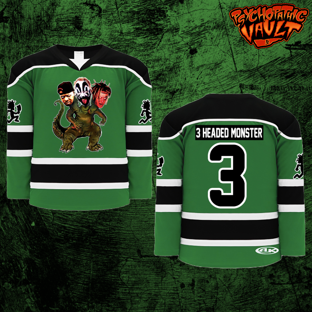 3 headed monsters jersey Greeen 3 Headed Monster Hockey Jersey
