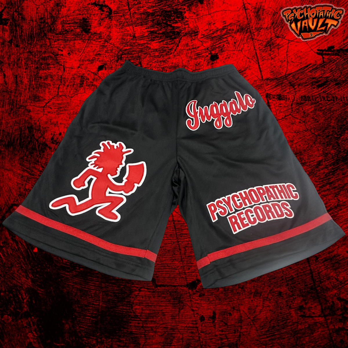 Black/Red and White Juggalo Basketball Shorts