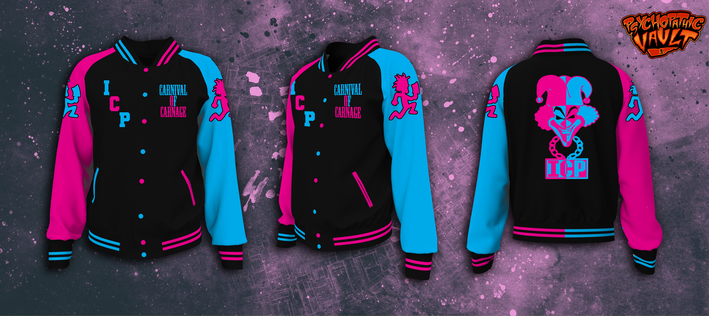 Carnival of Carnage Satin Baseball Jacket