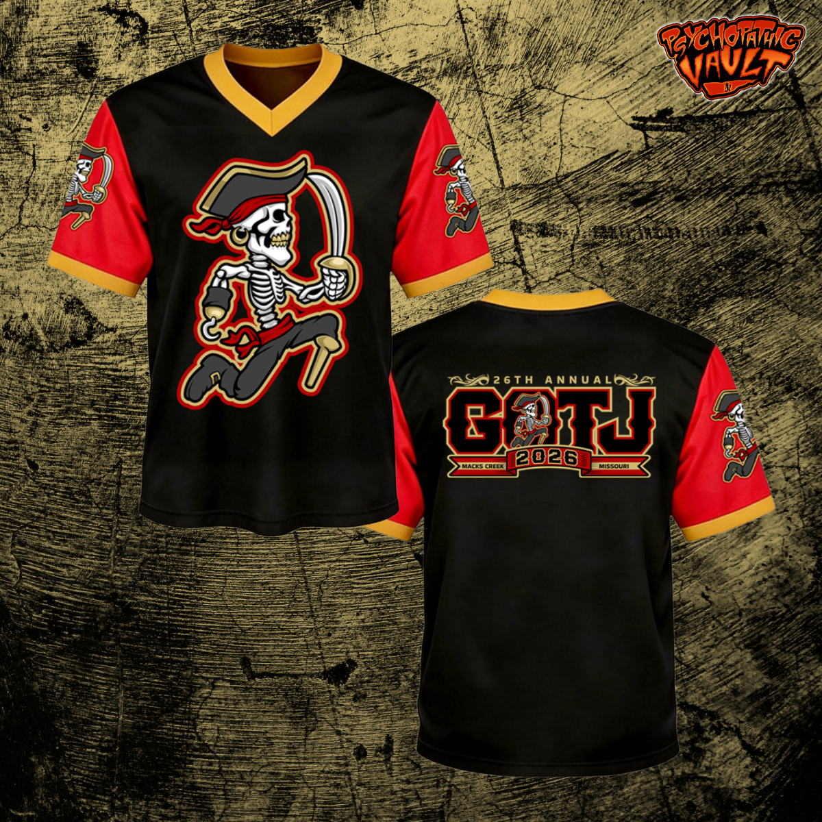 GOTJ Skeleton Pirate Hatchetman Football Jersey