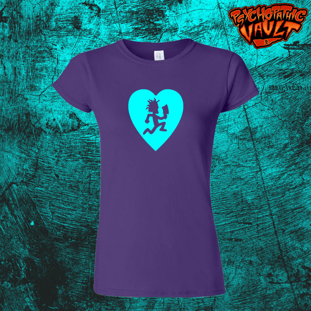 Heart Hatchetman Purple Girly T-Shirt