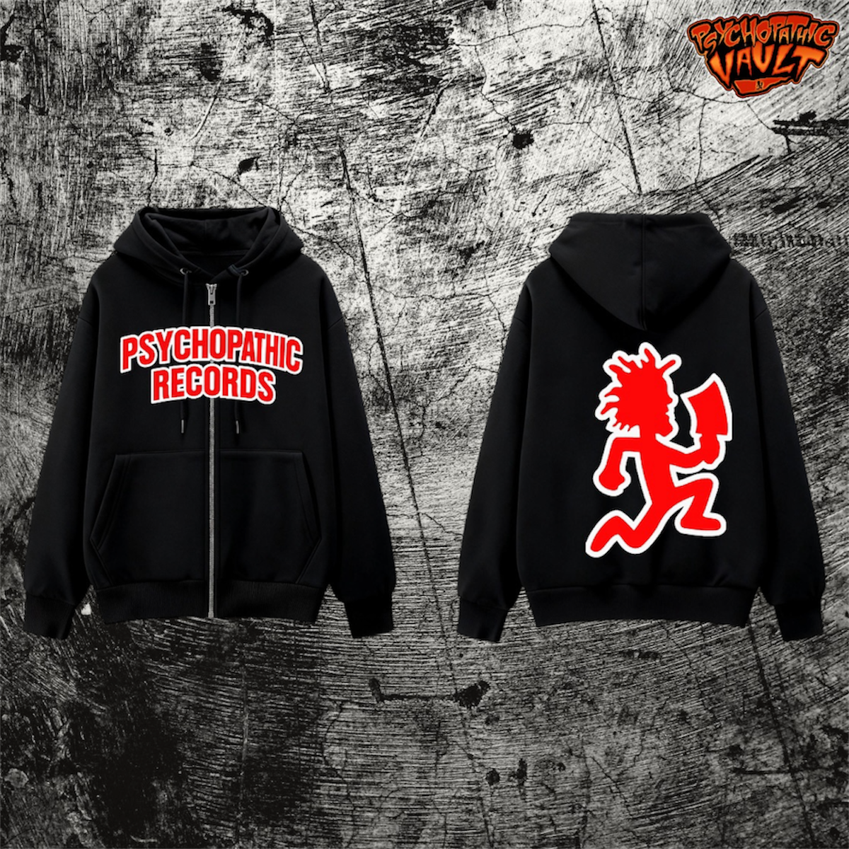 Hatchetman Embroidered Zip Up Hoodie – Psychopathic Vault
