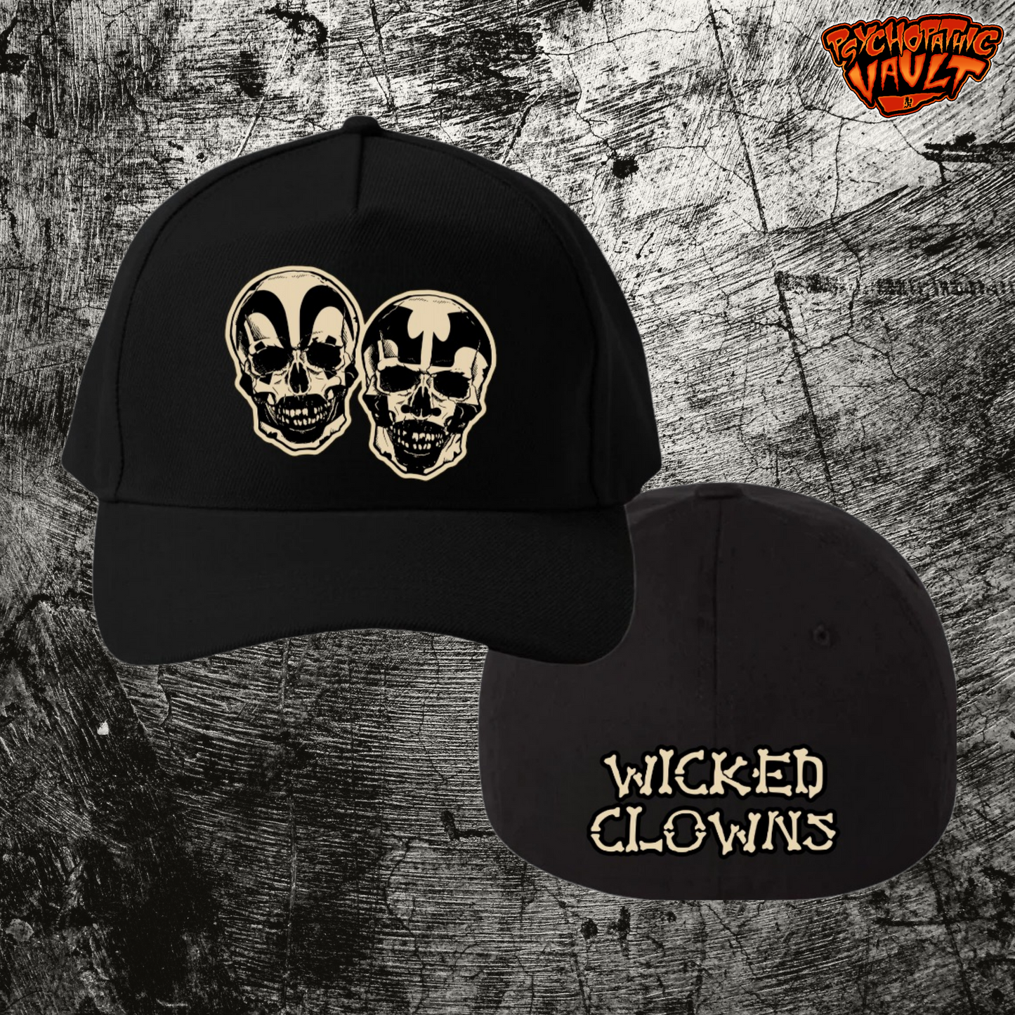 Black ICP Skull Faces Hallowicked Flex Fit Baseball Hat