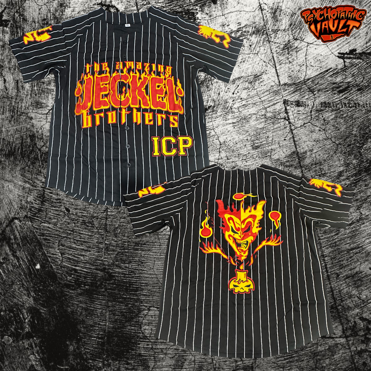 Black Pinstrip Jeckel Brothers Baseball Jersey