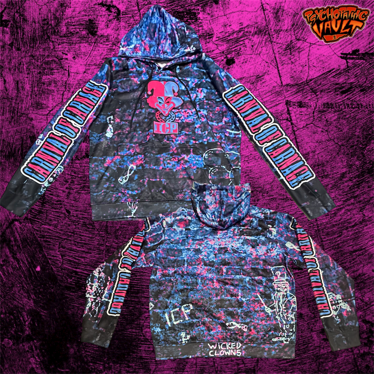 Carnival of Carnage All Over Print Embroidered Hoodie