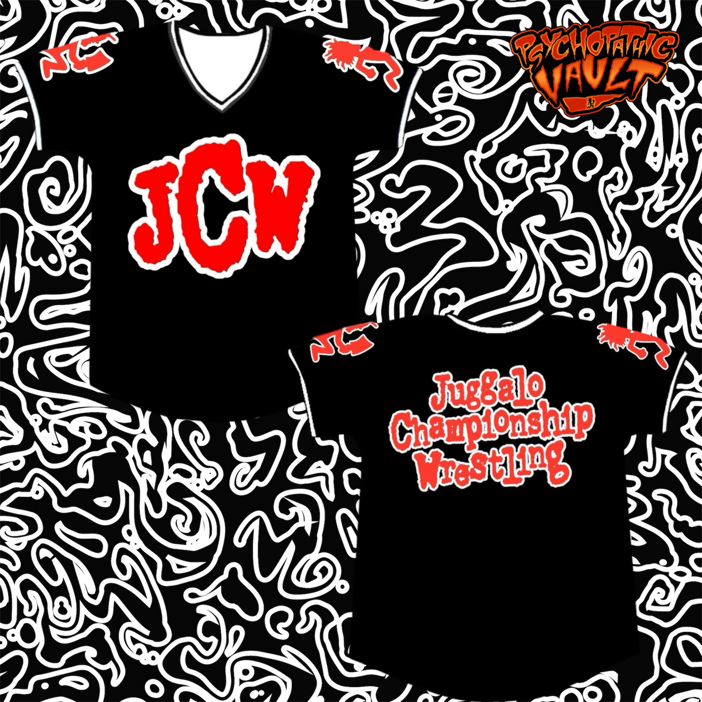 Red on Black JCW Football Jersey