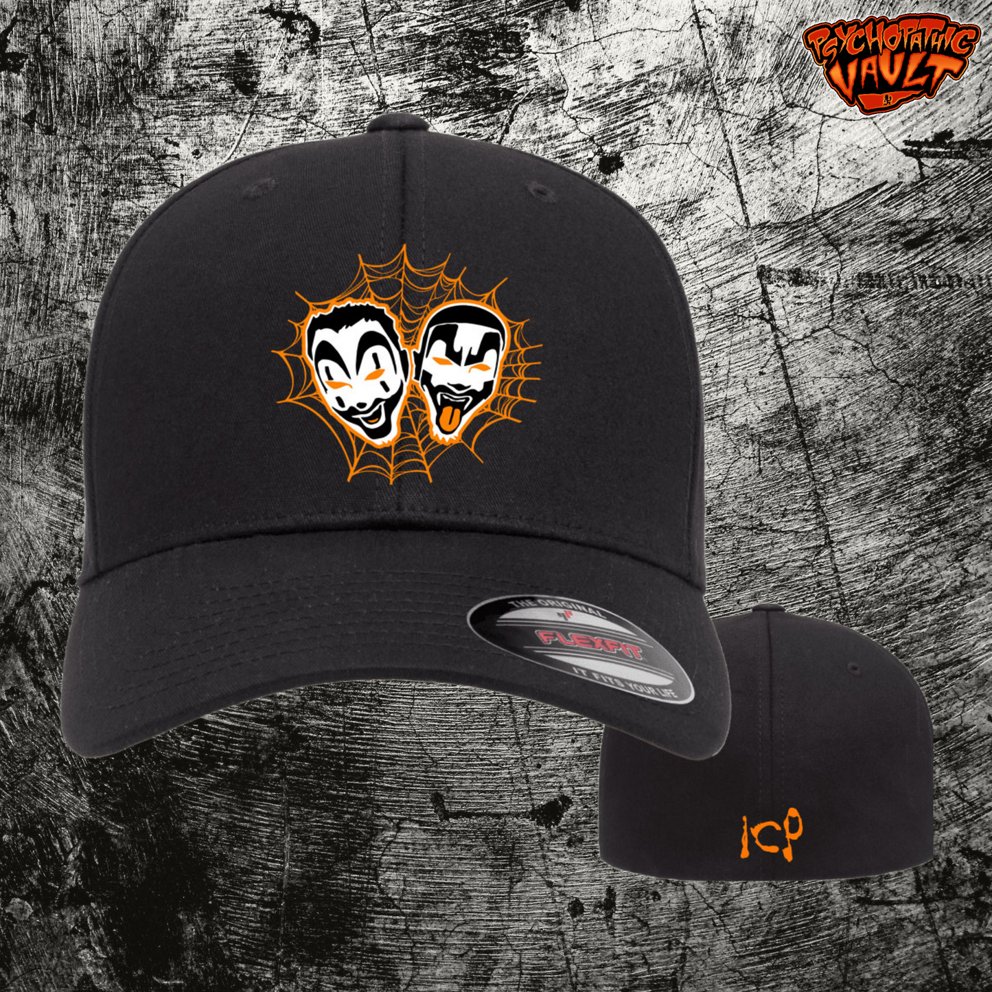 Black ICP Web Faces Hallowicked Flex Fit Baseball Hat