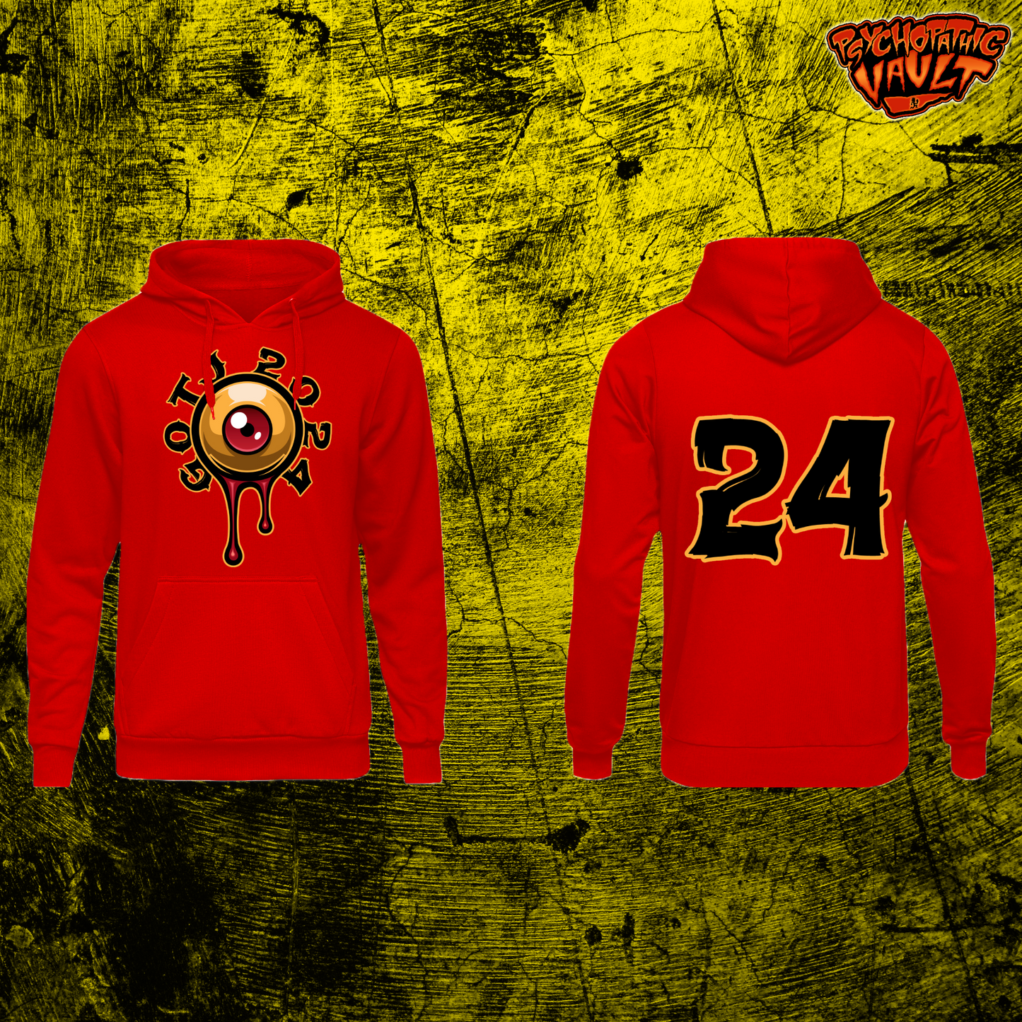 Red GOTJ Eyeball Embroidered Hoodie