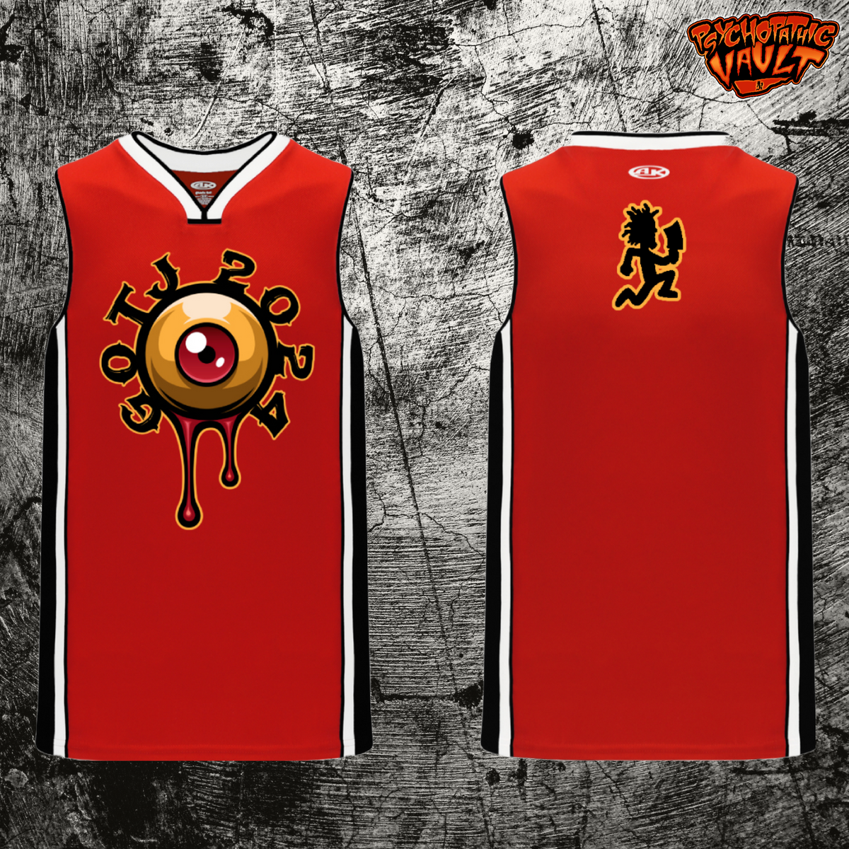 Gotj Merch Red GOTJ Eyeball Basketball Jersey – Psychopathic Vault