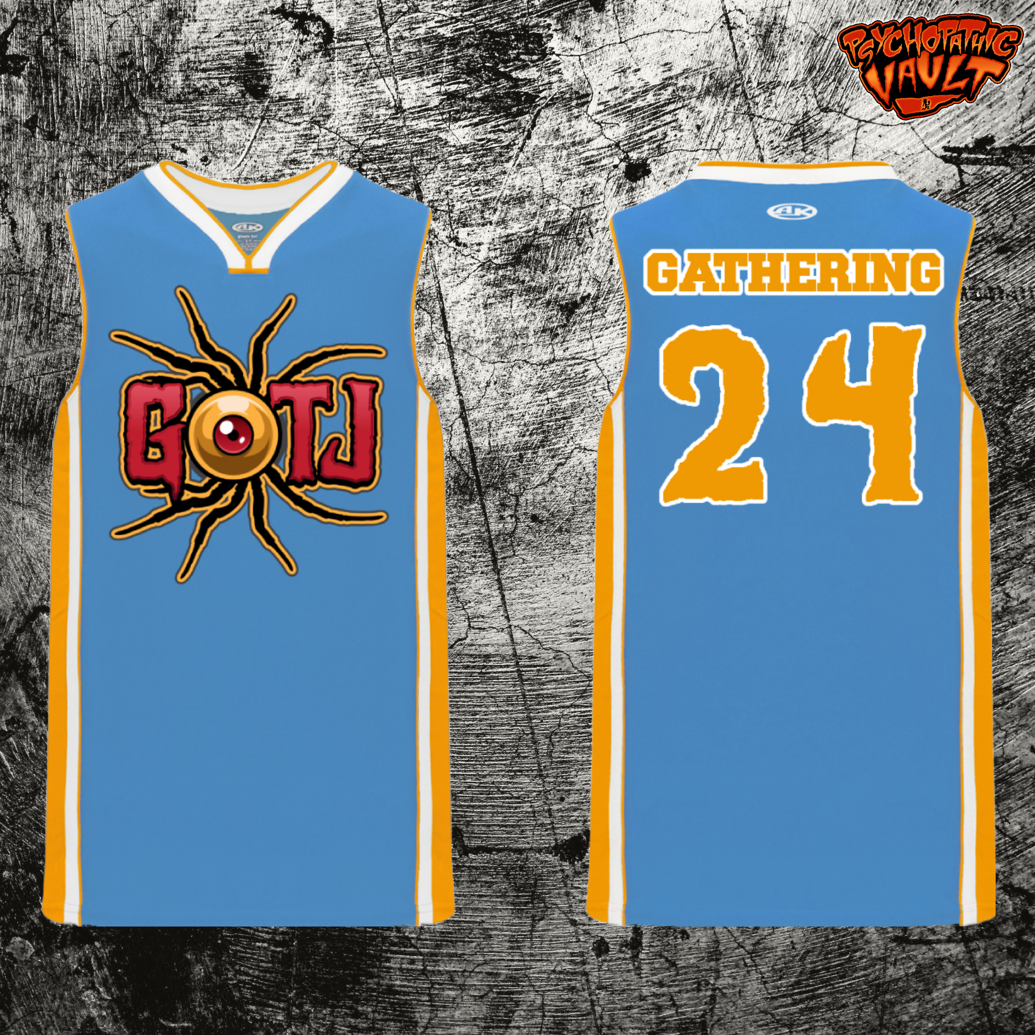 Gotj Merch Blue GOTJ Eyeball Basketball Jersey – Psychopathic Vault