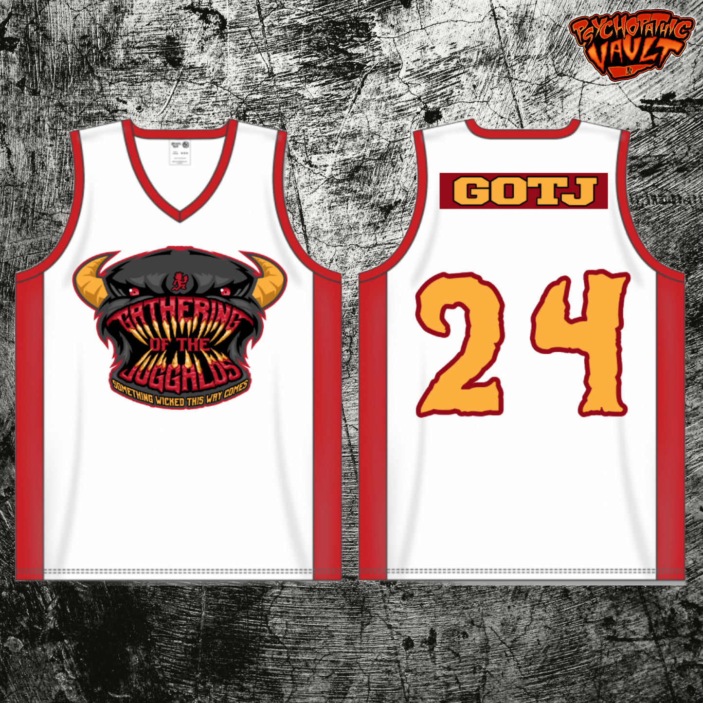 White Gathering Monster Face Basketball Jersey