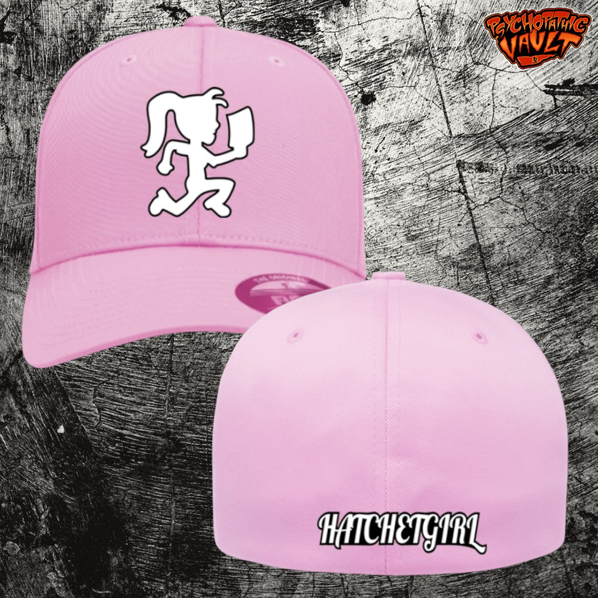 Pink Hatchetgirl Flexfit Baseball Hat