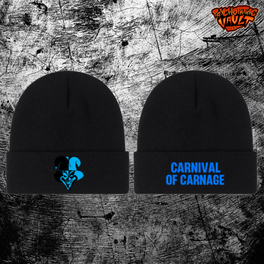 Black & Blue Carnival of Carnage Folded Beanie