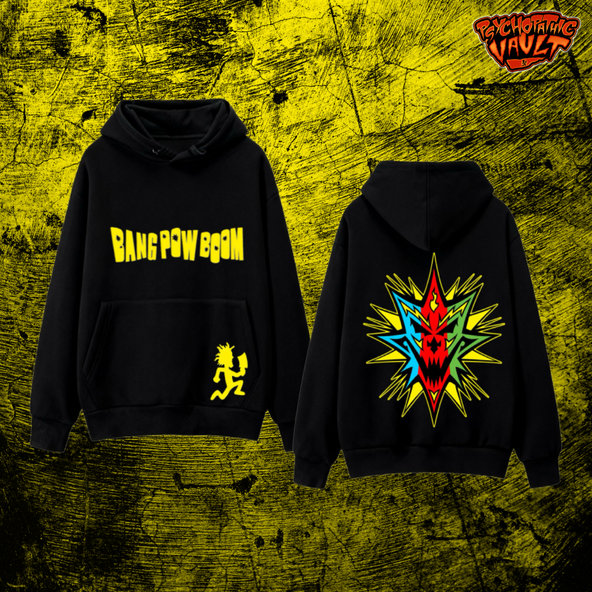 Bang Pow Boom Embroidered Pull Over Hoodie
