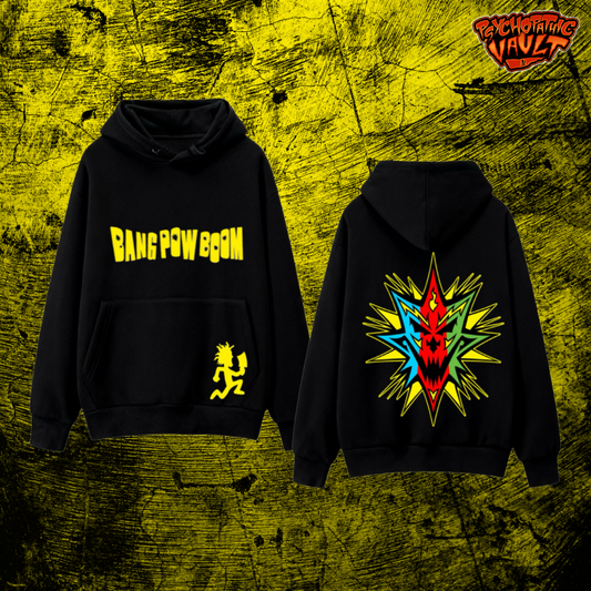 Bang Pow Boom Embroidered Pull Over Hoodie