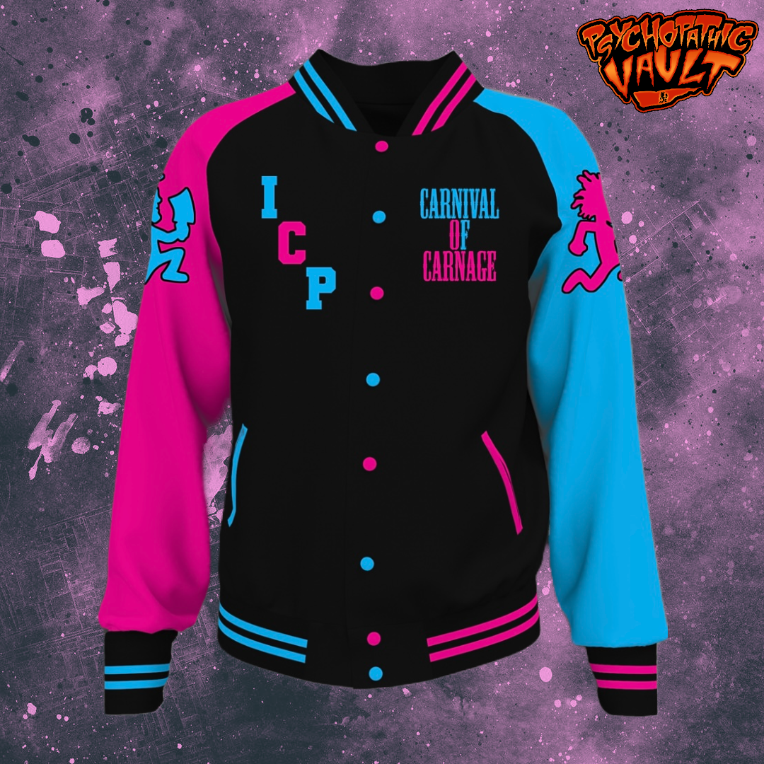 Carnival of Carnage Satin Baseball Jacket – Psychopathic Vault