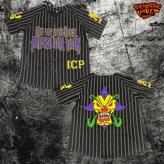 Black Pinstrip Missing Link: Found Baseball Jersey