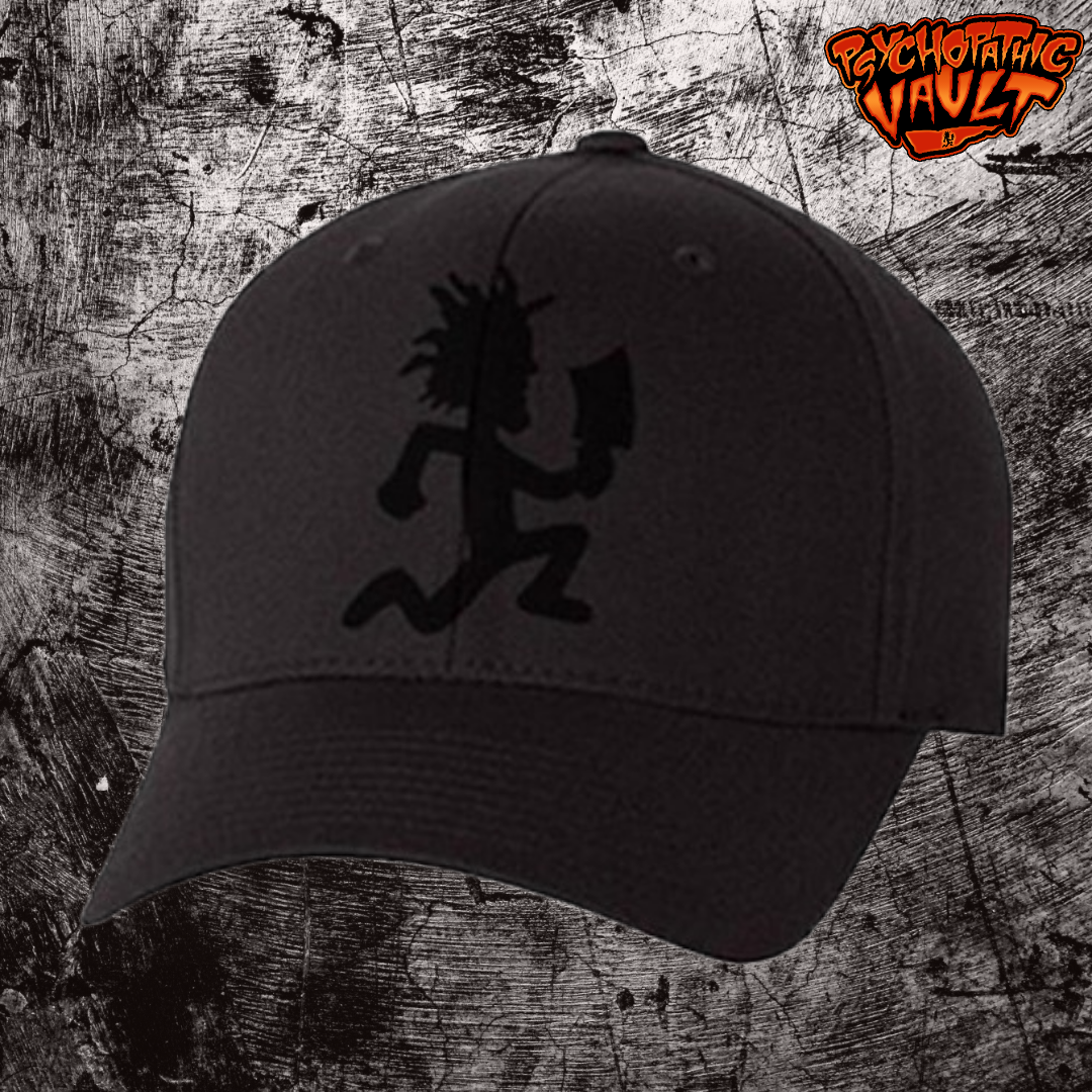 Black on Black Hatchetman Flex Fit Baseball Hat