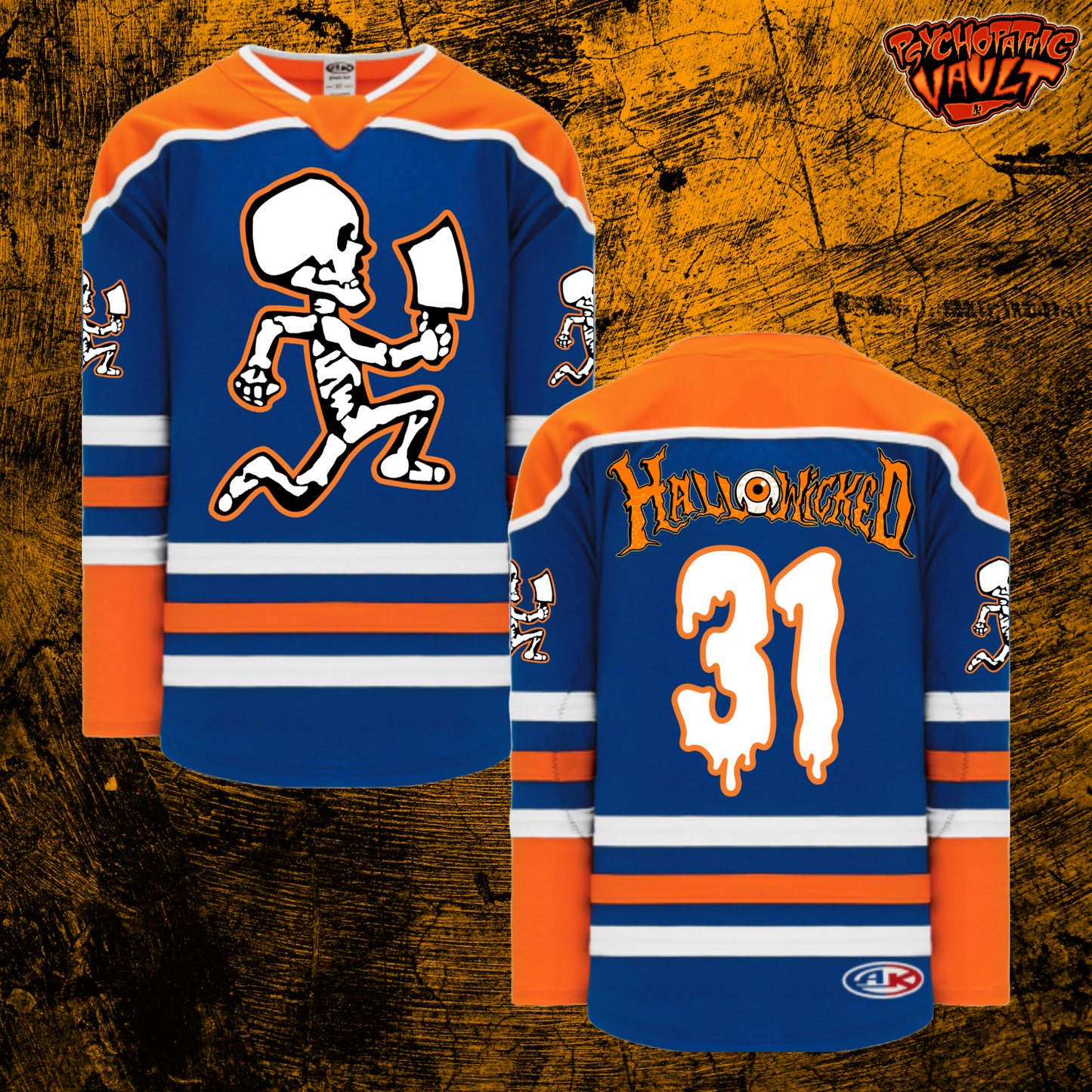 Skeleton Hatchetman Hallowicked 2024 Hockey Jersey