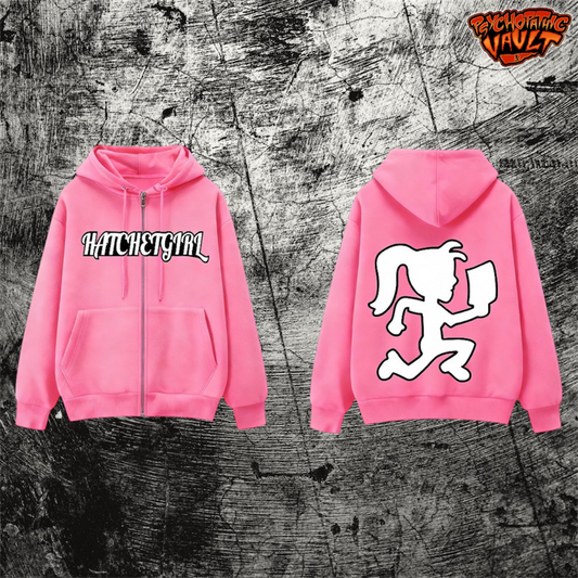 Hatchetgirl Embroidered Zip Up Hoodie