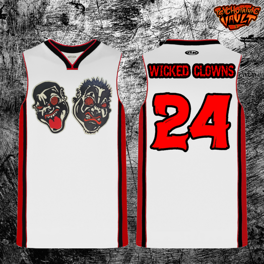 White ICP Spiral Faces Basketball Jersey