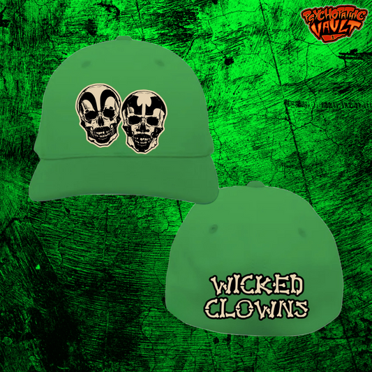 Green ICP Skull Faces Hallowicked Flex Fit Baseball Hat