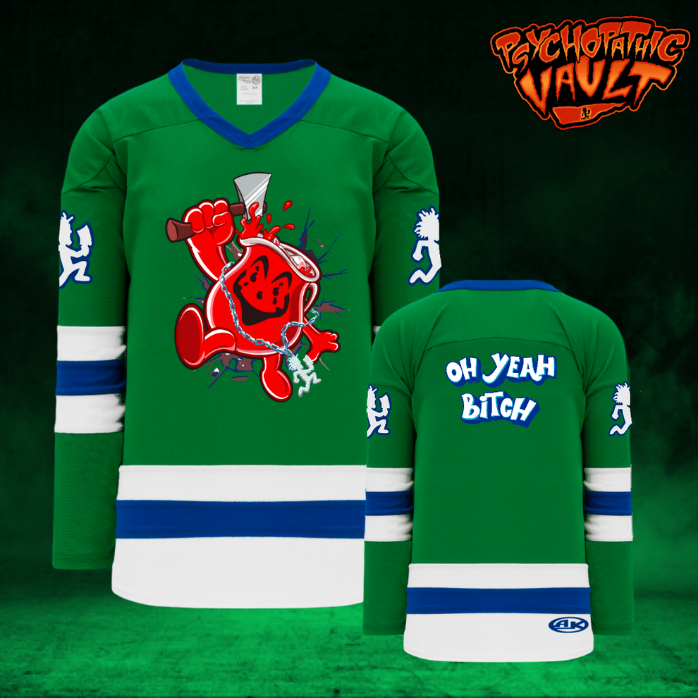 Green KoolAid Man Hockey Jersey Psychopathic Vault