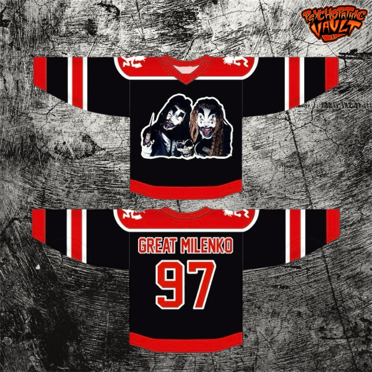 Great Milenko Era Black/Red Hockey Jersey