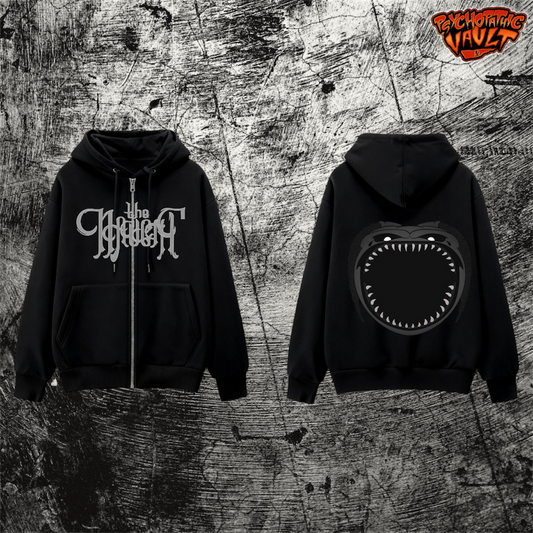 The Naught Embroidered Zip Up Hoodie
