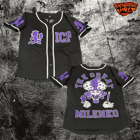 Black with Purple Milenko Baseball Jersey