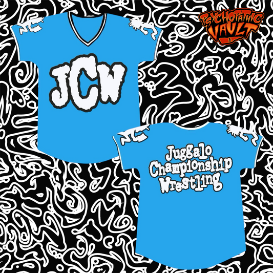 White on Blue JCW Football Jersey