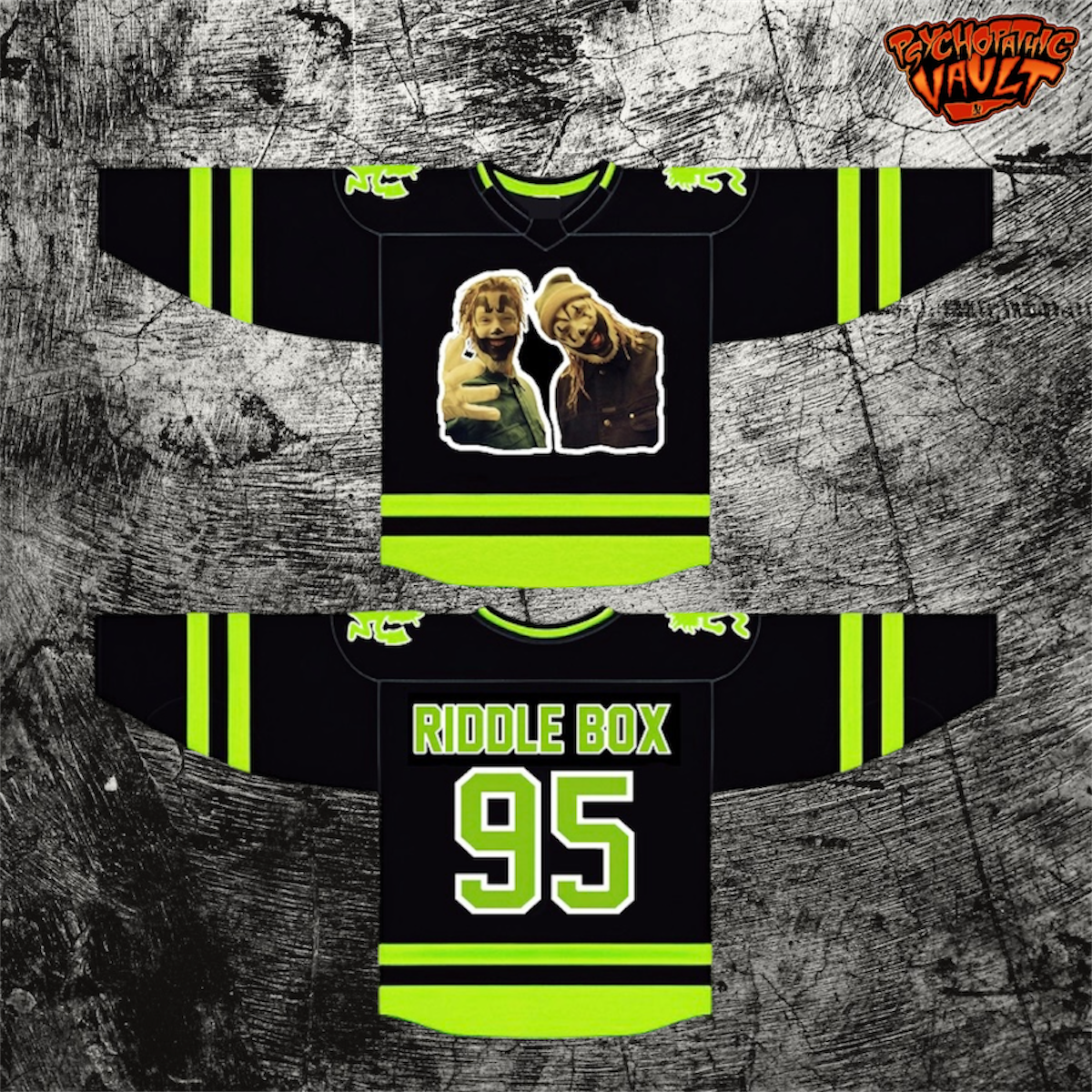 Riddle Box Era Black/Green Hockey Jersey