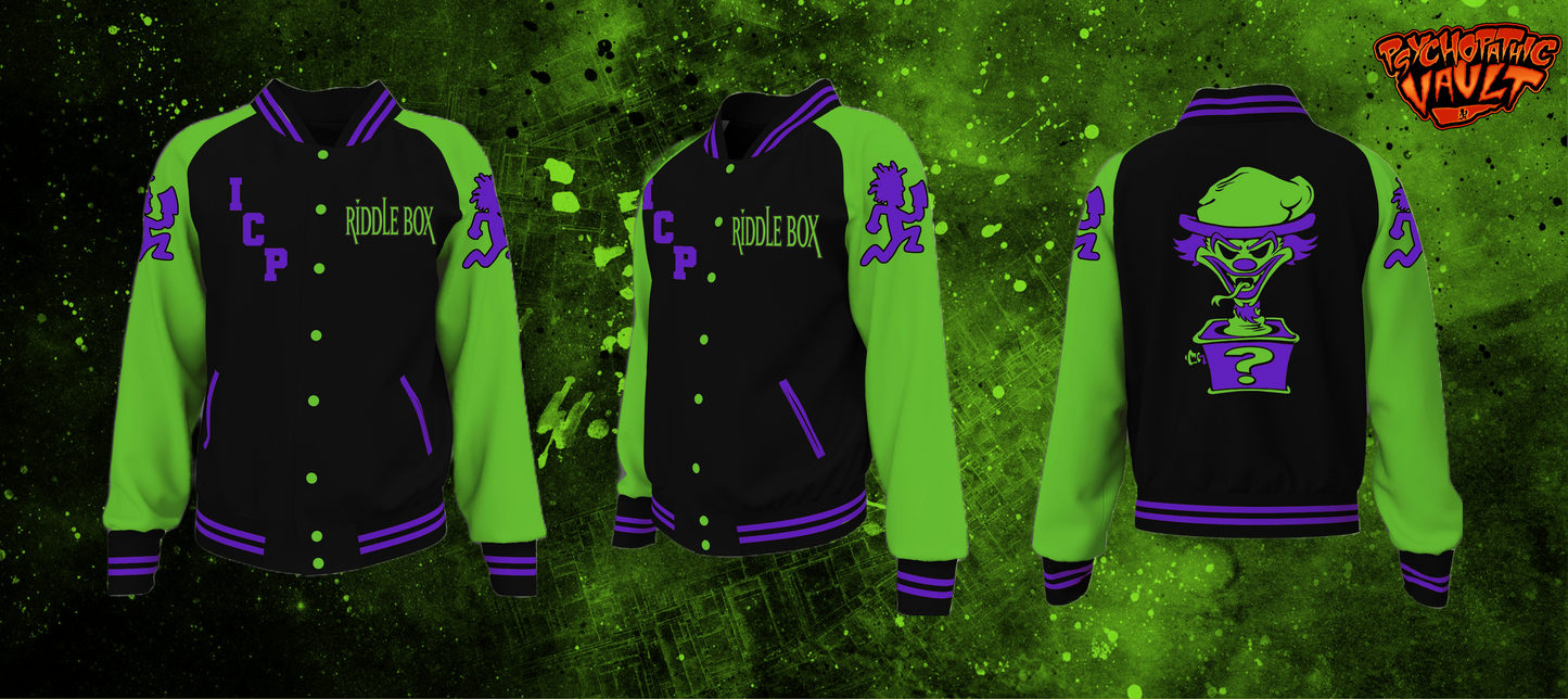 Riddle Box Satin Baseball Jacket – Psychopathic Vault