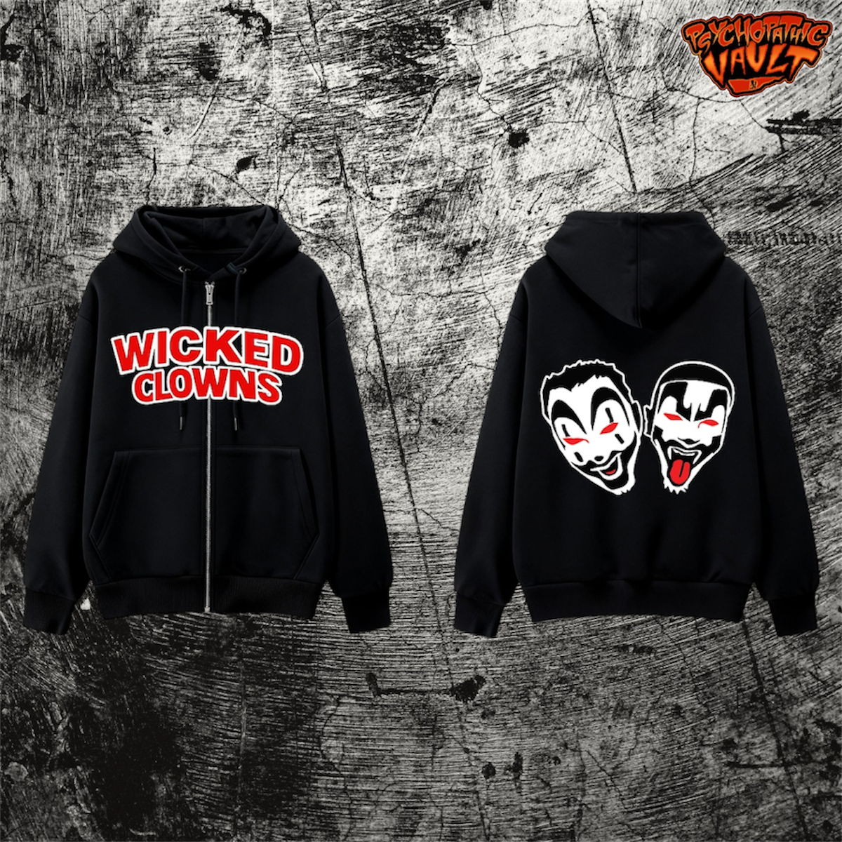 ICP Wicked Clowns Embroidered Zip Up Hoodie