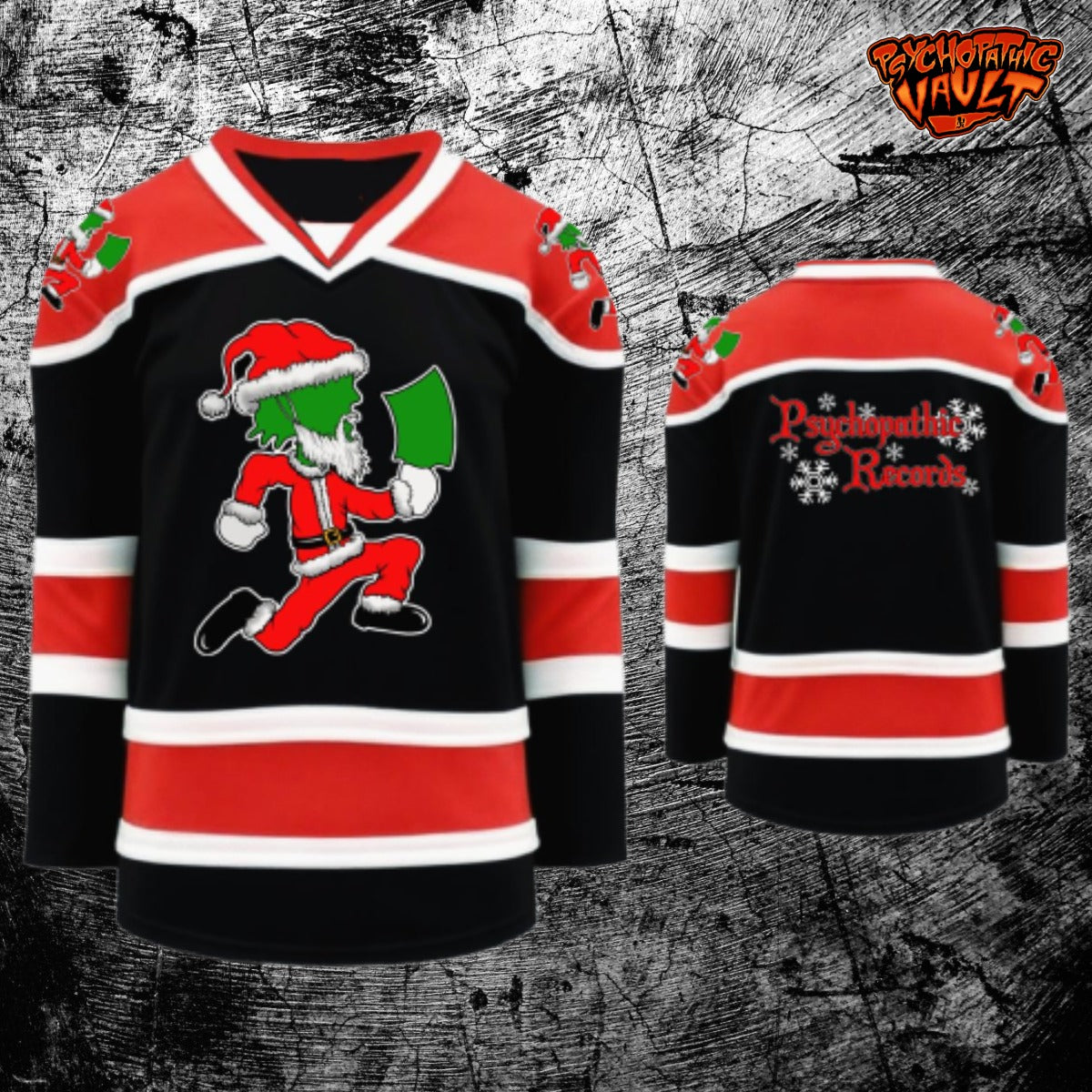 Santa Hatchetman Rhinestone Hockey Jersey