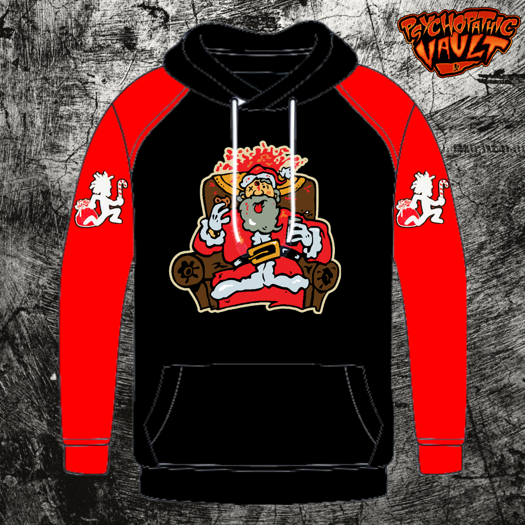 Black/Red Santas A Fat Bitch Hockey Hoodie