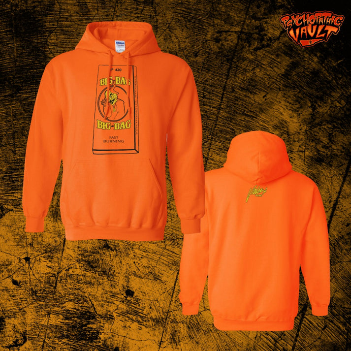 Orange Big Bag Embroidered Hoodie Psychopathic Vault