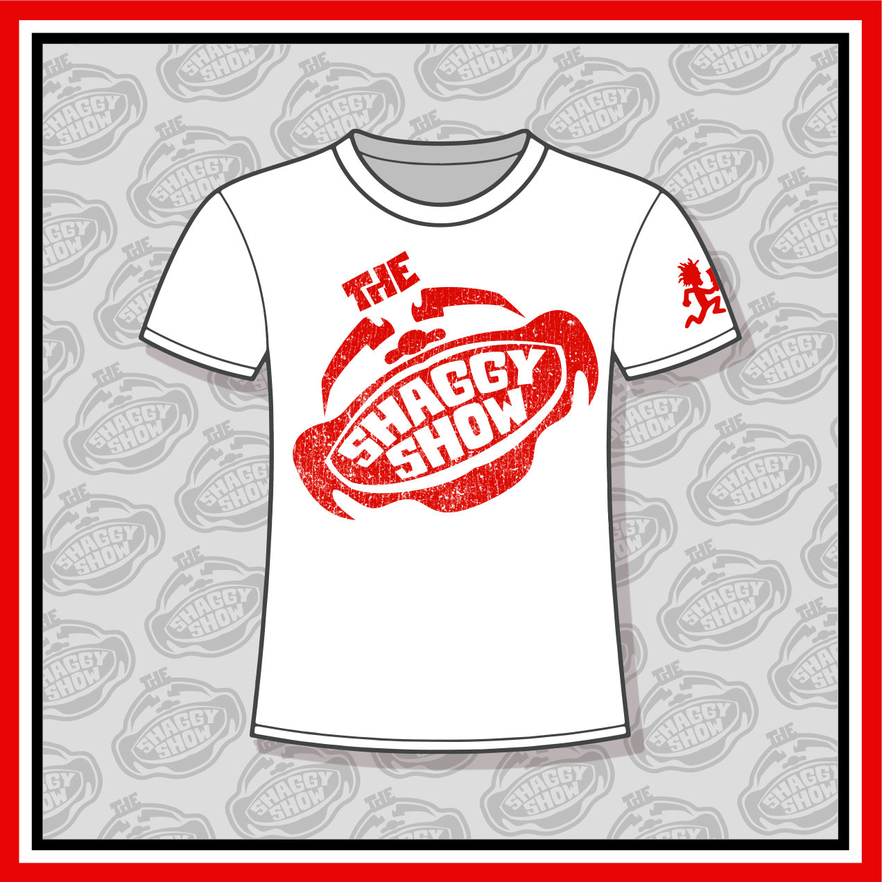 White Slanted Shaggy Show T-Shirt